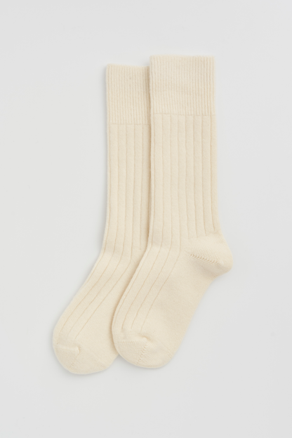 Pairs Merino Bed Socks - Clotted Cream