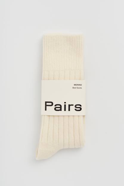 Pairs Merino Bed Socks - Clotted Cream
