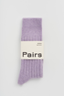 Purple socks with a &