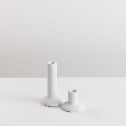 Pair of Bondi Scent taper candle holders on white background