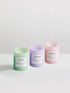 Bondi Scent Dopamine Trio scented candle set in glass jars on white background