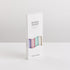 Bondi Scent multi colour taper candles in packaging box on white background