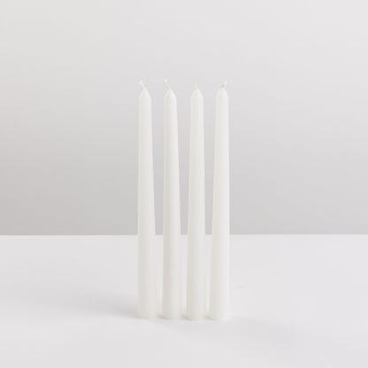 Bondi Scent white taper dinner candle bundle on white background