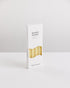 Bondi Scent lemon twisted dinner candles in white packaging box on white background